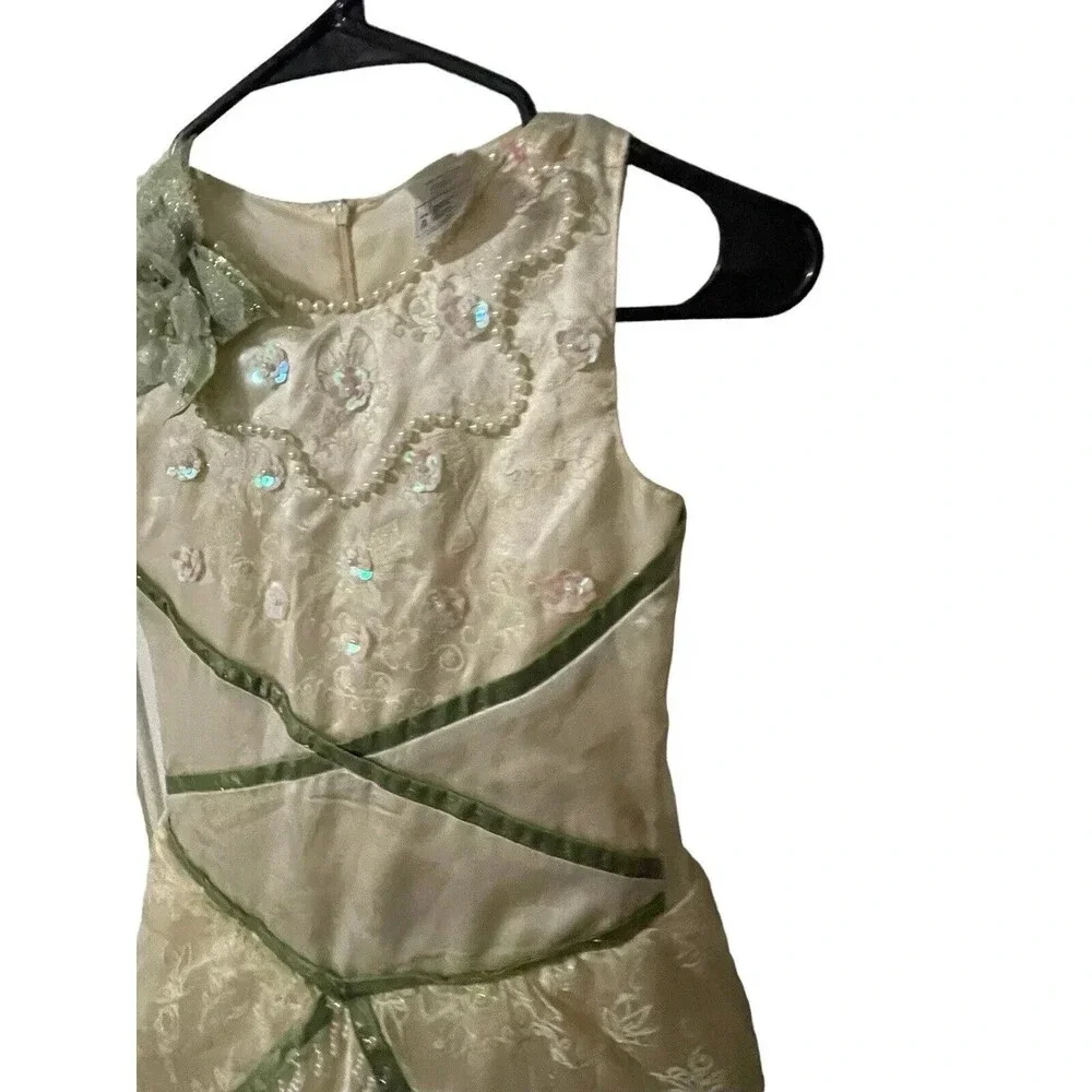 DISNEY STORE PRINCESS TIANA & THE FROG DELUXE WEDDING DRESS ( SZ: M 7/8) RARE